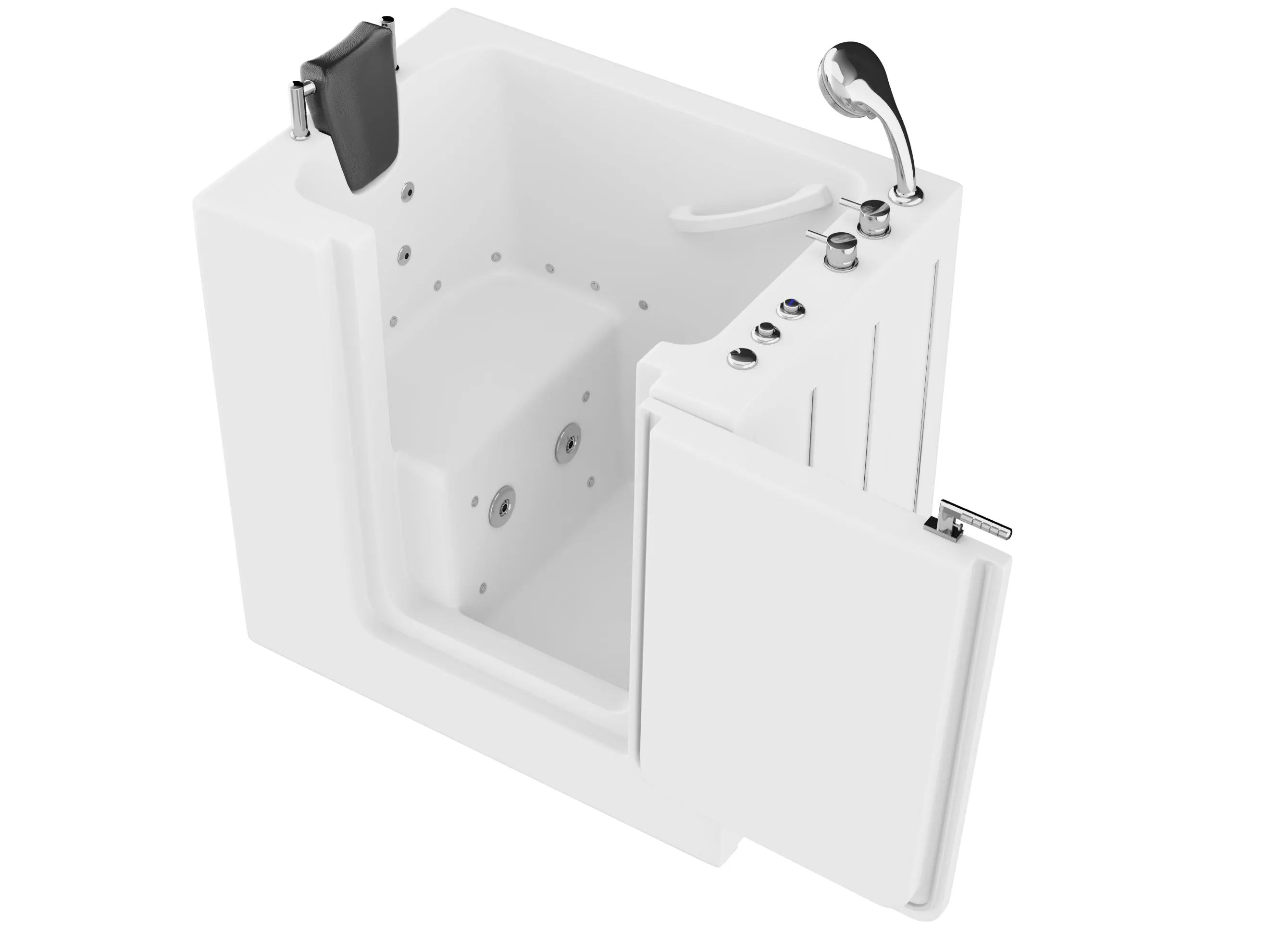 ANZZI Coupe Series 27 in. x 39 in. Right Drain Quick Fill Walk-In Whirlpool and Air Tub in White