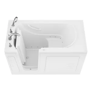 ANZZI Value Series 30 in. x 60 in. Left Drain Quick Fill Walk-In Air Tub in White